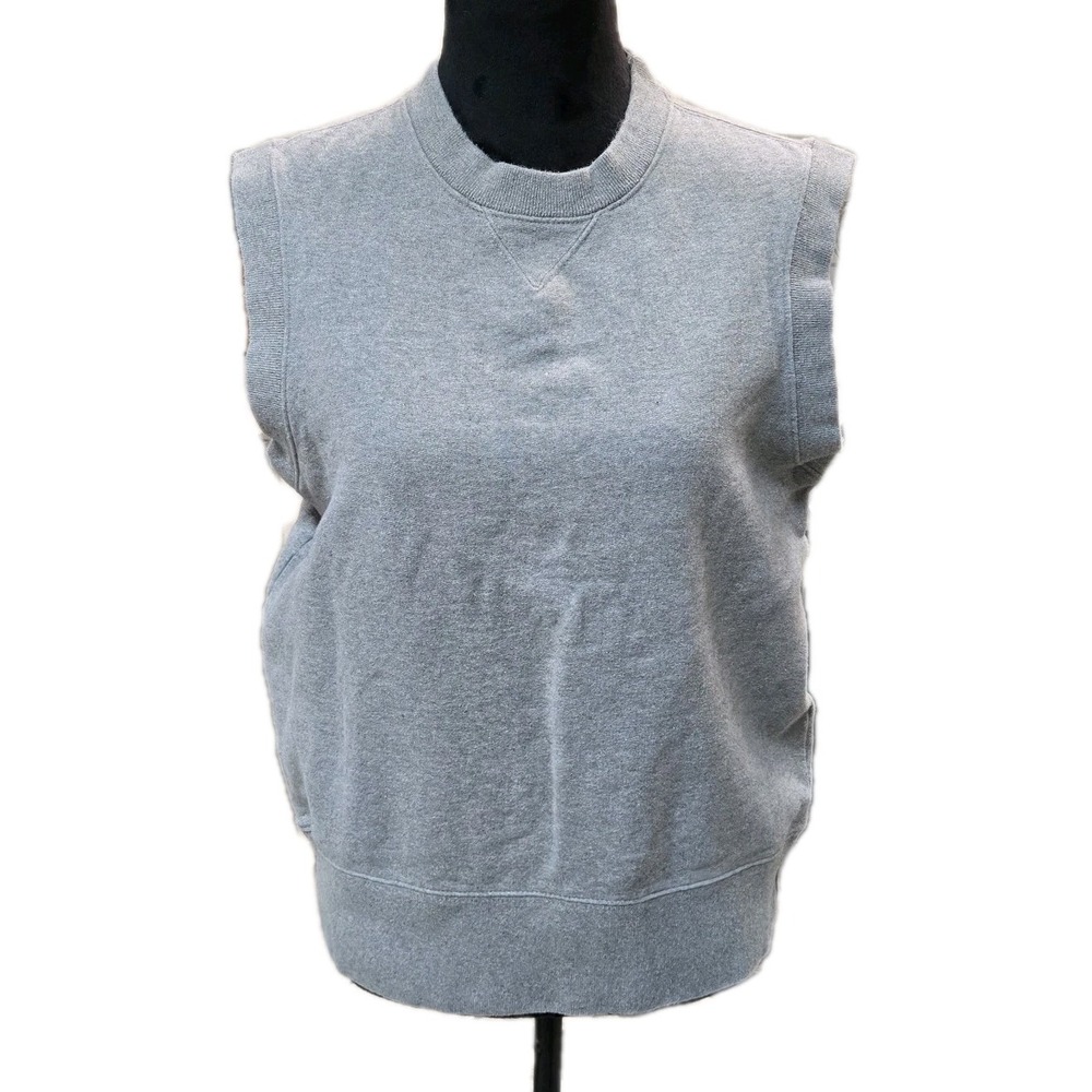 Vtg 1999 Y2K Gap Sleeveless Sweatshirt Crew Neck Vest Gray Women's XS